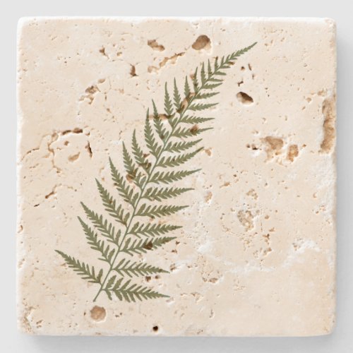 Pressed Botanical Fern Leaf _ Mix and Match Color Stone Coaster