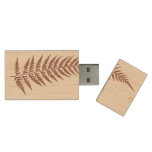 Pressed Botanical Fern Leaf - Mix and Match Color Wood Flash Drive