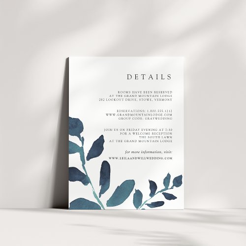 Pressed Botanical Guest Information Card