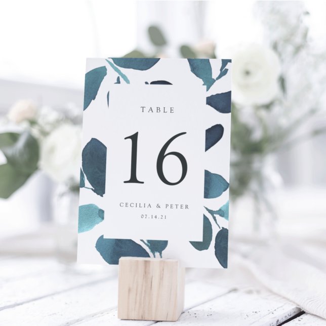 Pressed Botanical Personalized Table Number Card (Creator Uploaded)