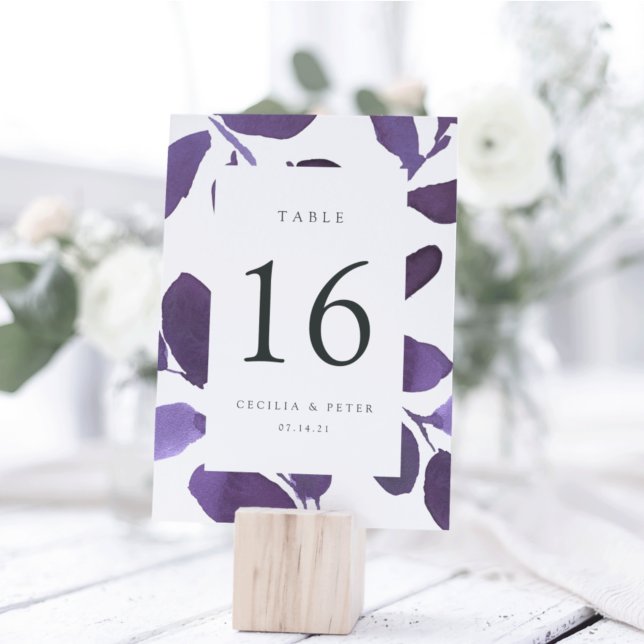 Pressed Botanical Personalized Table Number Card (Creator Uploaded)
