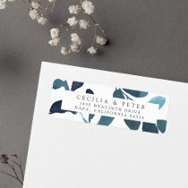 Pressed Botanical Return Address Label Ultramarine