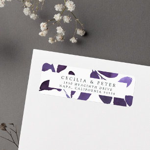 Pressed Botanical Return Address Label Violet