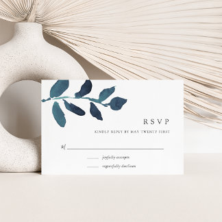 Pressed Botanical RSVP Card | Ultramarine