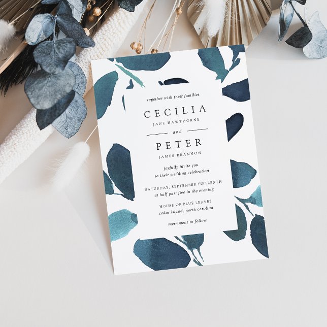 Pressed Botanical Wedding Invitation | Azure (Creator Uploaded)