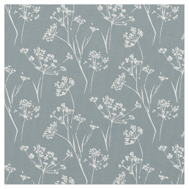 pressed dry wildflower spring bloom floral fabric (Close Up)