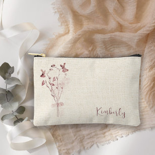 Pressed Floral Bouquet Cosmetic Accessory Pouch