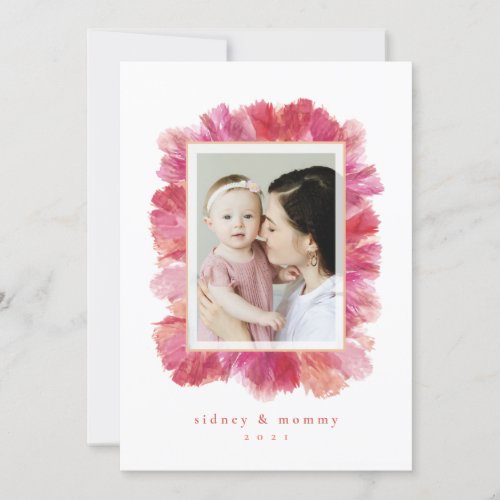 Pressed Floral Frame Flat Mothers Day Card