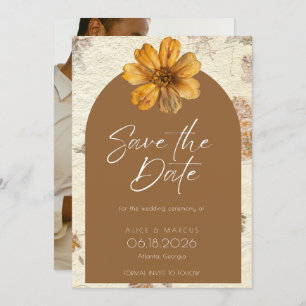 Pressed Flower Arch Fall Wedding Save The Date
