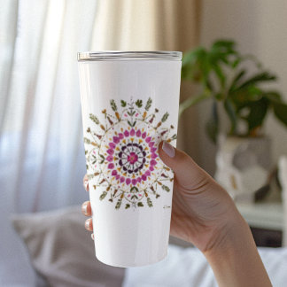 Pressed Flower Art by S. Frigui From the Original Insulated Tumbler