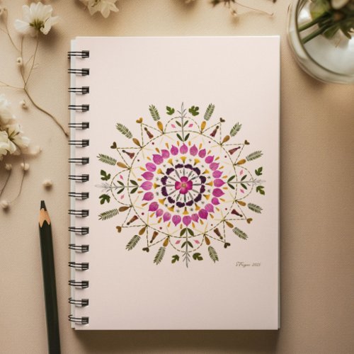 Pressed Flower Art by S. Frigui From the Original Notebook