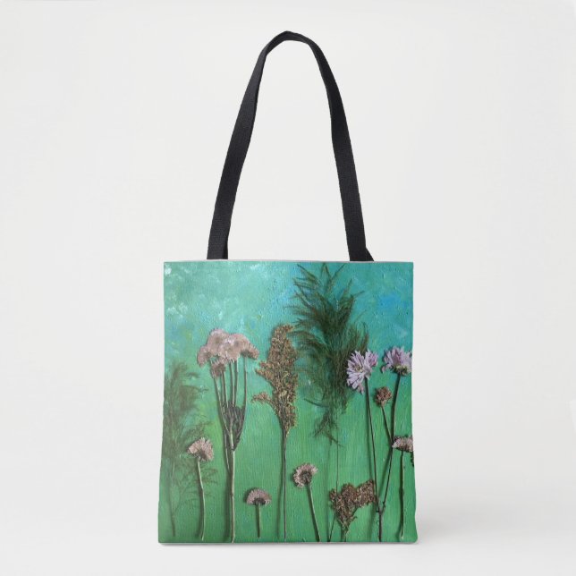 Pressed Flower Art Tote Bag (Front)