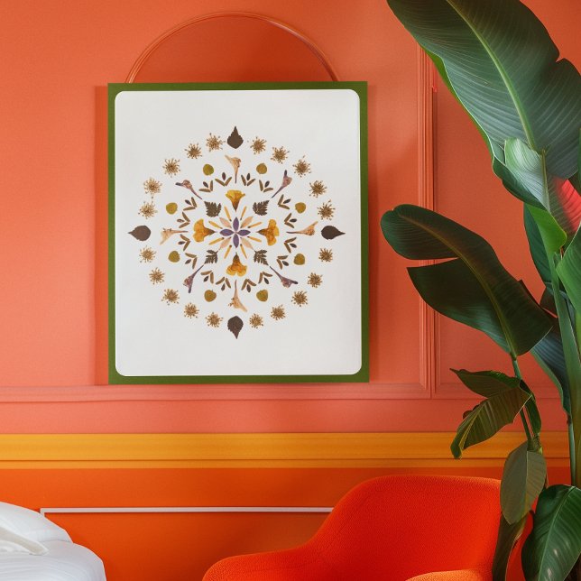 Pressed Flower Botanical Mandala Artwork Poster (Creator Uploaded)