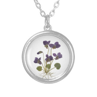 Pressed Flower Design Silver Plated Necklace