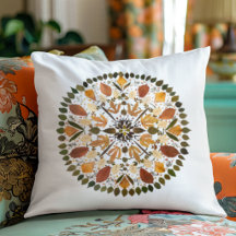 Pressed Flower Mandala l Autumn Botanical Floral
