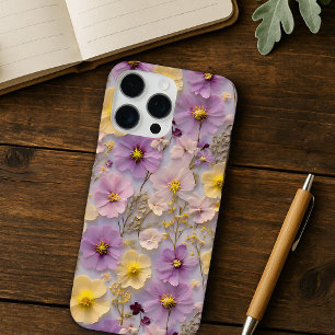 Pressed Flower Pattern Pastel Wildflower Design  iPhone 16 Pro Max Case