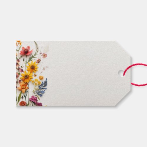 Pressed Flowers Bridal Shower Label Tags