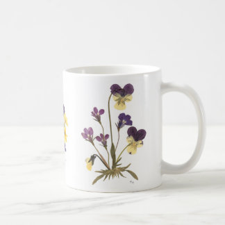 Pressed Flowers Design Coffee Mug