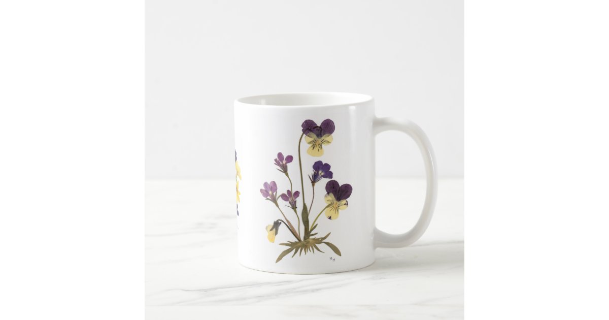 Watercolor lavender flowers. Mug sublimation wrap 11,15 oz