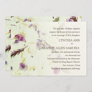 Pressed Flowers Wedding Invitation