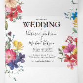 Pressed Flowers Wedding Tri-Fold Invitation (Inside Middle)