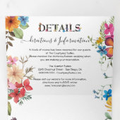 Pressed Flowers Wedding Tri-Fold Invitation (Inside First)