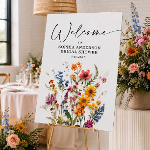 Pressed Flowers Wildflower Boho Bridal Shower Foam Board