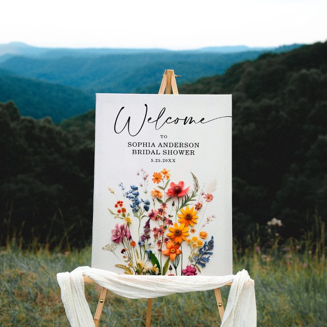 Pressed Flowers Wildflower Boho Bridal Shower Foam Board (Creator Uploaded)