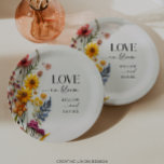 Pressed Flowers Wildflower Boho Wedding Paper Plates<br><div class="desc">This design features an arrangement of realistic hand picked pressed colorful wildflowers along with a lovely combination of modern and elegant fonts. See the entire collection for more matching items!</div>