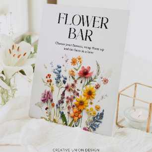 Pressed Flowers Wildflower Flower Bar Sign