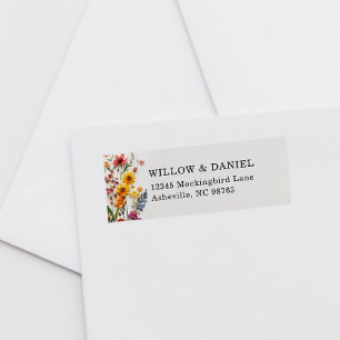 Pressed Flowers Wildflower Return Address Labels