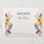 Pressed Flowers Wildflower Wedding Advice Cards<br><div class="desc">Ask your wedding guests to share advice for the newlyweds. Easily customize with your names.</div>