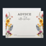 Pressed Flowers Wildflower Wedding Advice Cards<br><div class="desc">Ask your wedding guests to share advice for the newlyweds. Easily customize with your names.</div>
