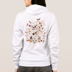 Custom Wildflower Embroidered Hoodie, Cottagecore Flower