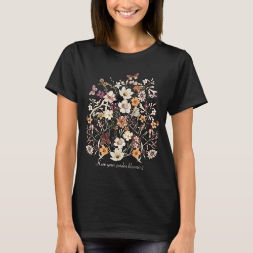 Pressed Flowers Wildflowers Name Cottagecore T_Shirt