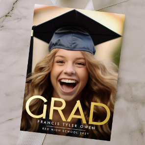 Pressed Foil Gold GRAD Class of 26 Announcement