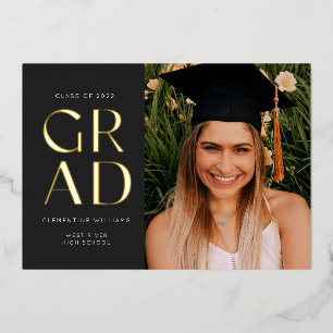 Pressed Foil Grad Block Graduation Foil Invitation