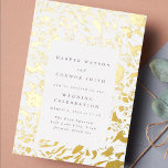 Pressed Gold Leaf Wildflowers Wedding Frame Foil Invitation<br><div class="desc">Pressed Gold Leaf Wildflowers Wedding Frame Foil Invitation</div>