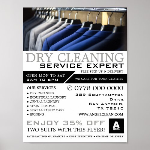 Pressed Suits Dry Cleaners Cleaning Advertising Poster