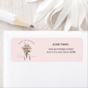 Pressed Wildflower Baby in Bloom Boho Baby Shower Label