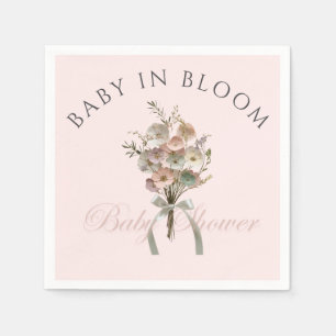 Pressed Wildflower Baby in Bloom Boho Baby Shower Napkins