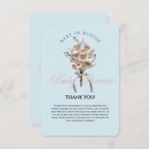 Pressed Wildflower Baby in Bloom Boho Baby Shower Thank You Card