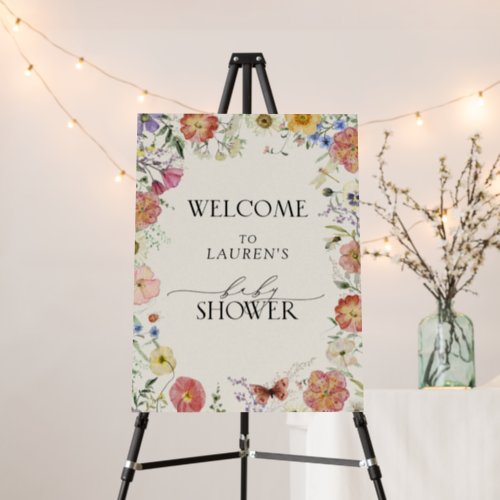  Pressed Wildflower Baby Shower Welcome Foam Board