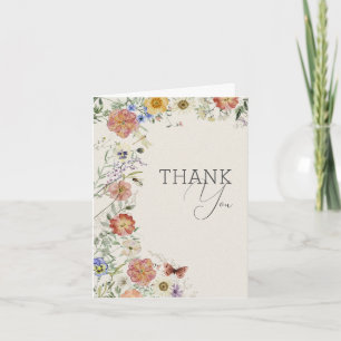 Pressed Wildflower Bridal Shower Thank You Card