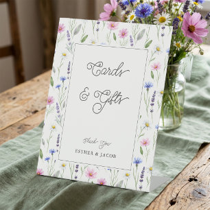 Pressed Wildflower Cards And Gifts Wedding Table Pedestal Sign