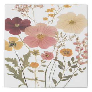 Pressed Wildflower Elegance art no.3 Faux Canvas Print