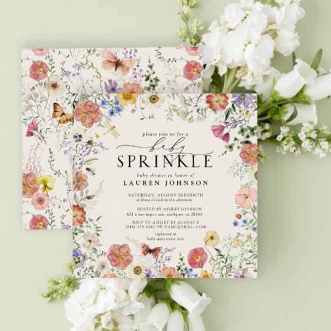 Pressed Wildflower Floral Baby Sprinkle Shower Invitation (Creator Uploaded)