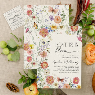 Pressed Wildflower Love In Bloom Bridal Shower Invitation