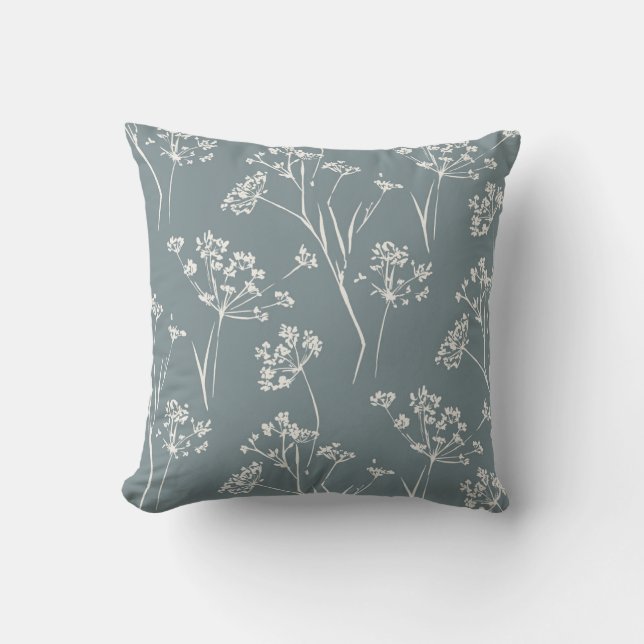 pressed wildflower spring bloom  throw pillow (Front)