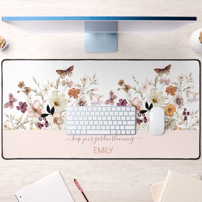 Pressed Wildflowers Botanical Floral Desk Mat (Pressed Wildflowers Botanical Floral Desk Mat)